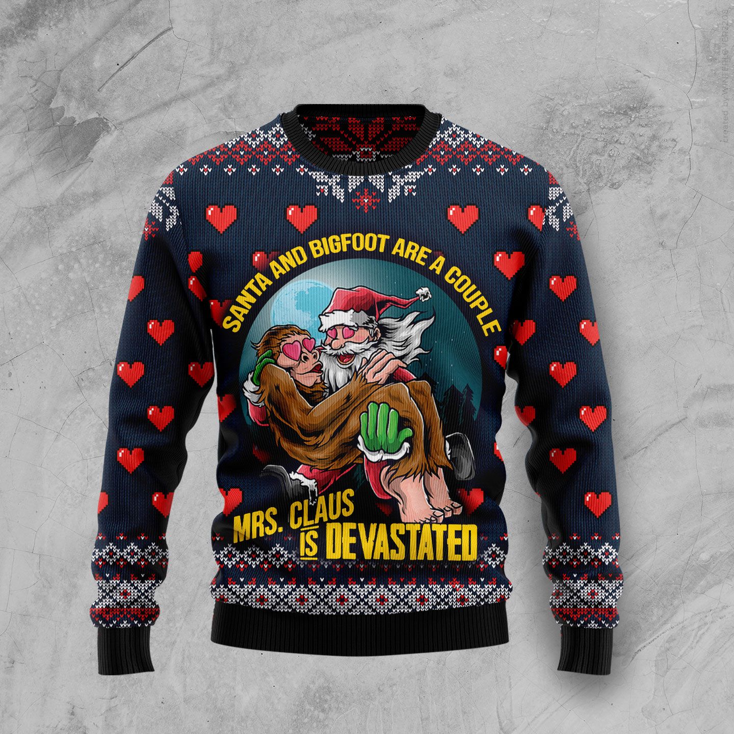 Santa And Bigfoot Are A Couple Ugly Christmas Sweater Gift For Best Friends