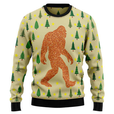 Walking Bigfoot Ugly Christmas Sweater Xmas Pattern Gift For Son From Father