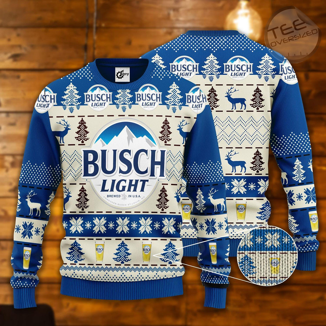 Busch Light Beer Ugly Christmas Sweater Gift For Friends