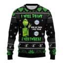 Funny Grinch I Will Drink Busch Light Everywhere Ugly Christmas Sweater Funny Grinch I Will Drink Busch Light Everywhere Ugly Christmas Sweater