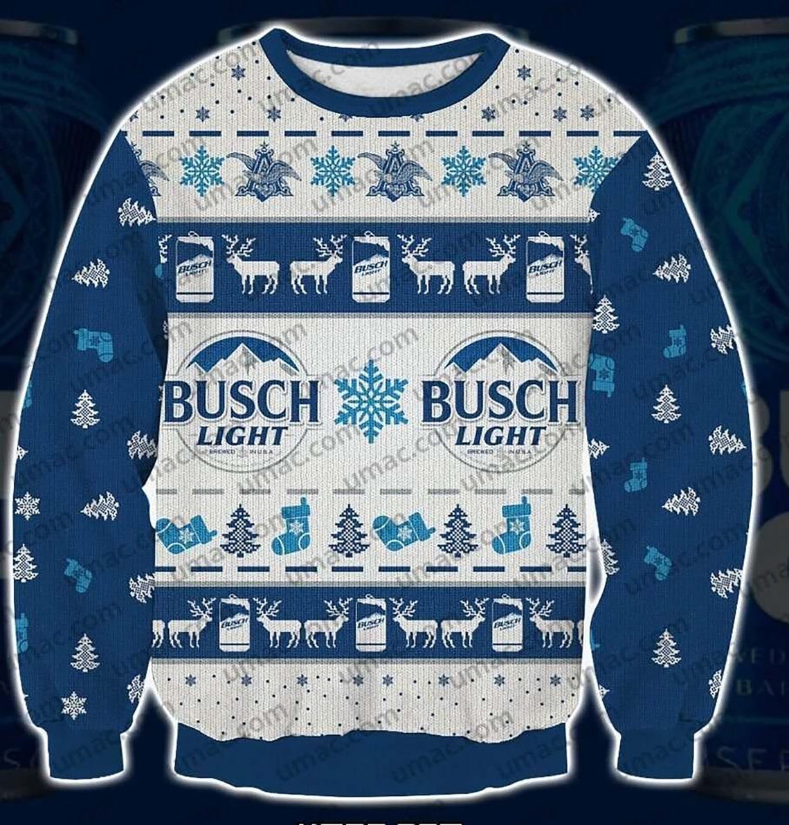 Classic Busch Light Ugly Christmas Sweater Beer Lovers Gift