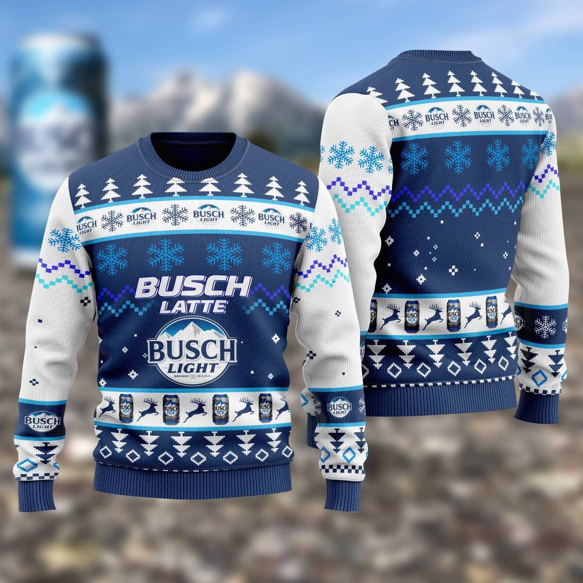 Busch Latte Busch Light Ugly Christmas Sweater Gift For Beer Lovers