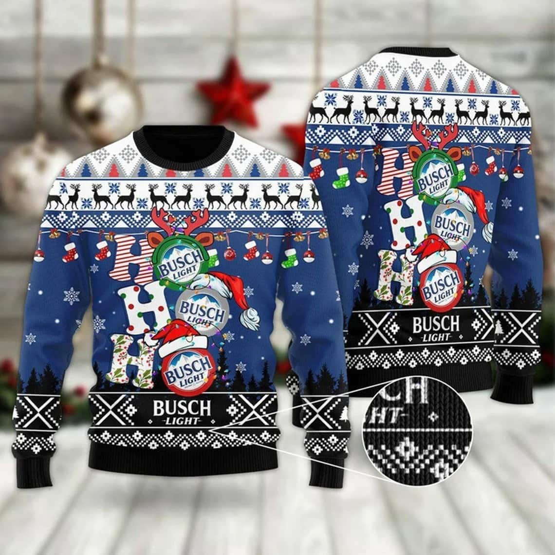 Cool Busch Light Ugly Christmas Sweater HoHoHo Beer Lovers Gift