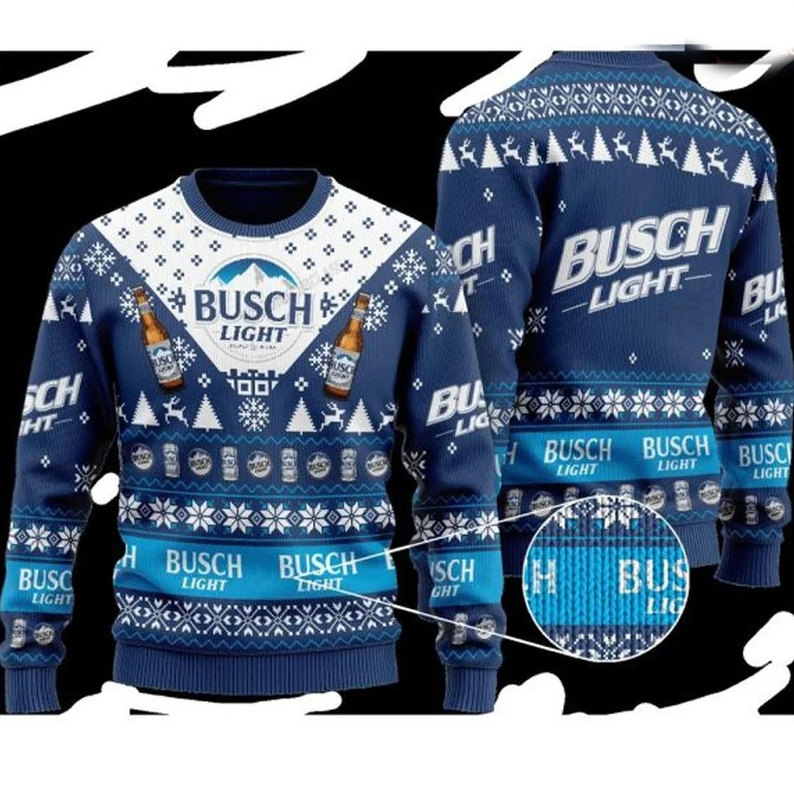 Busch Light Ugly Christmas Sweater Gift For Beer Lovers