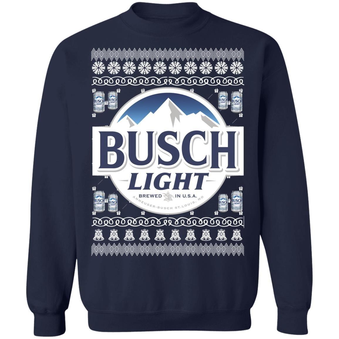 Classic Busch Light Beer Ugly Christmas Sweater Family Gift