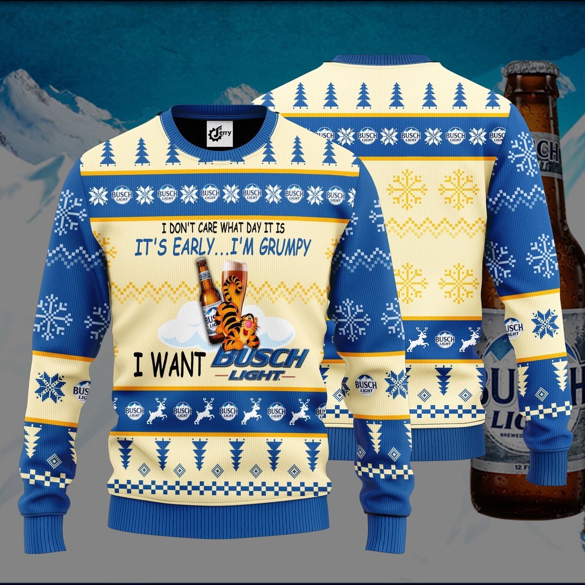 I’m Grumpy I Want Busch Light Ugly Christmas Sweater Beer Lovers Gift