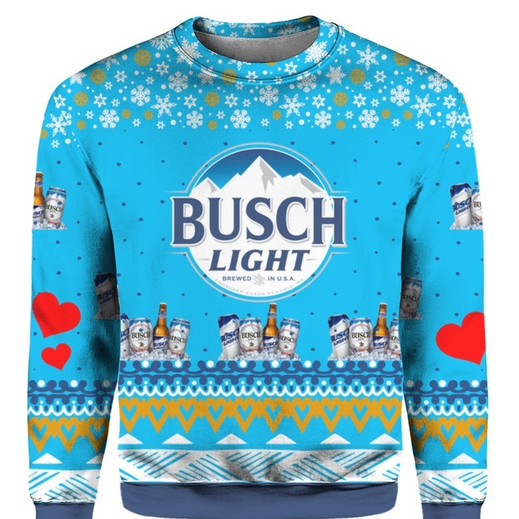 Busch Light Ugly Christmas Sweater Cool Gift For Her