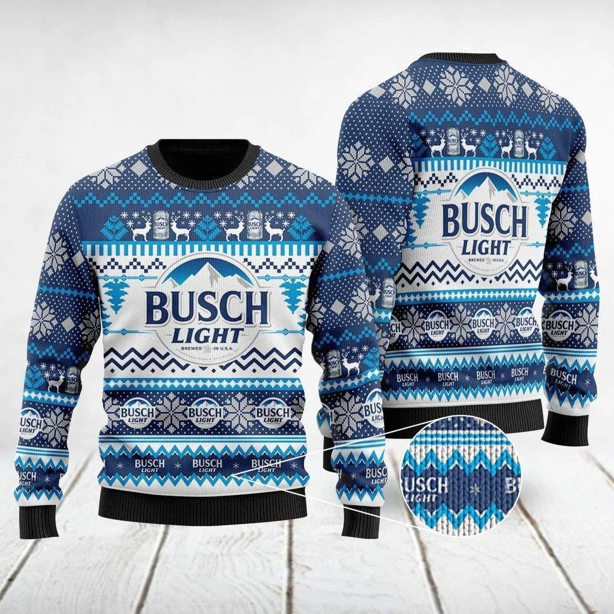 Busch Light Ugly Christmas Sweater Beer Lovers Gift