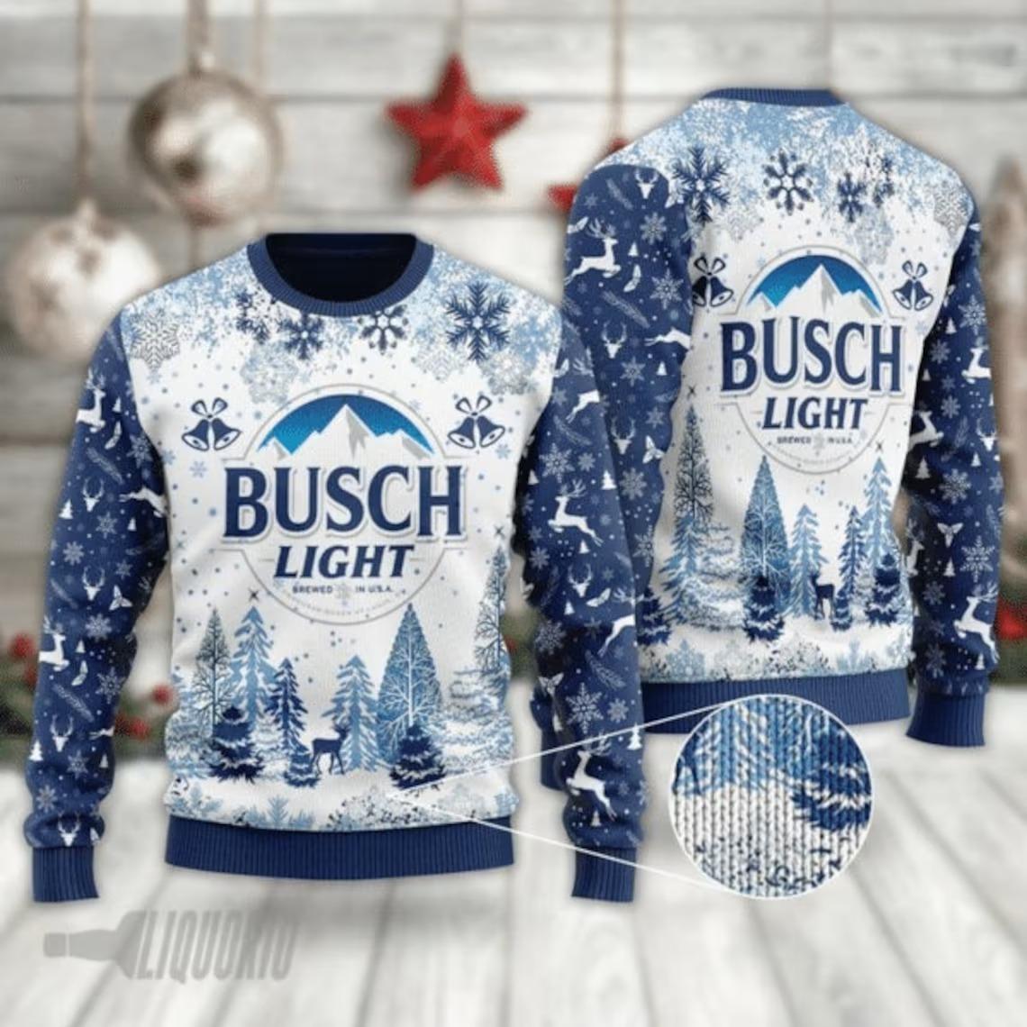 Busch Light Beer Ugly Christmas Sweater Cool Gift For Christmas