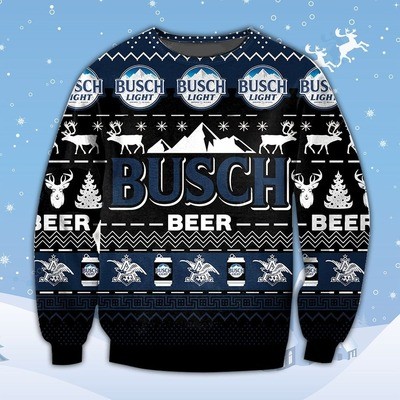 Busch Light Ugly Christmas Sweater Gift For Beer Lovers