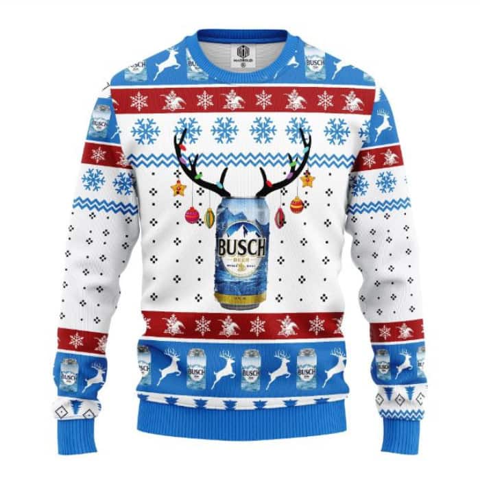 Busch Ugly Christmas Sweater Reindeer Beer Gift For Him