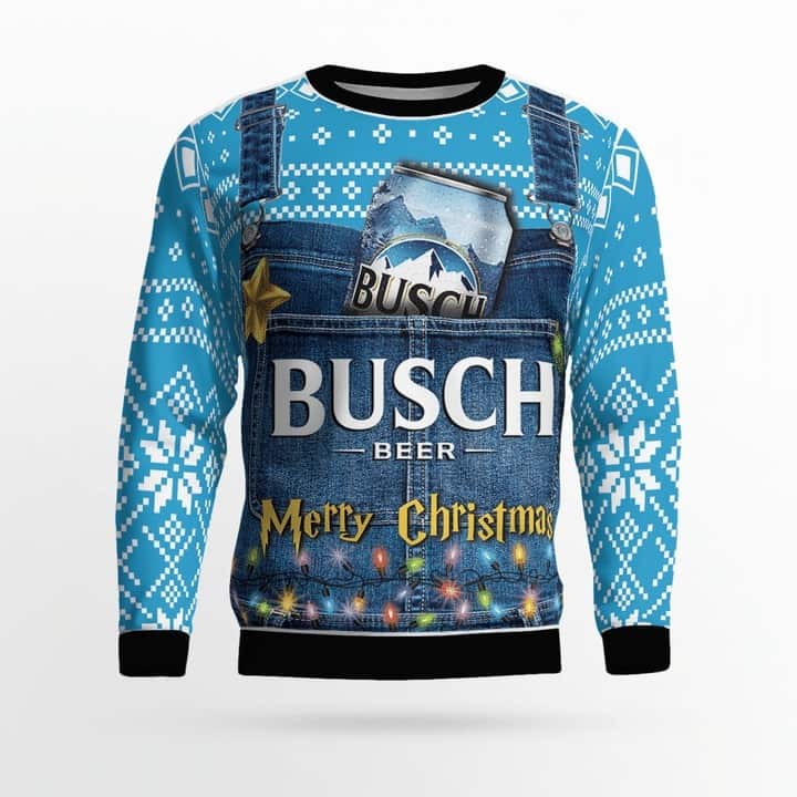 Busch Beer Ugly Christmas Sweater Best Gift For Beer Lovers