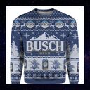 Retro Busch Beer Ugly Christmas Sweater Gift For Son
