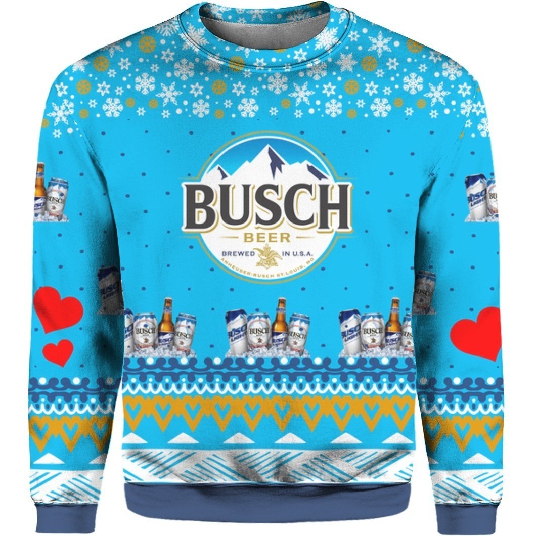 Beer Busch Ugly Christmas Sweater Gift For Best Friends