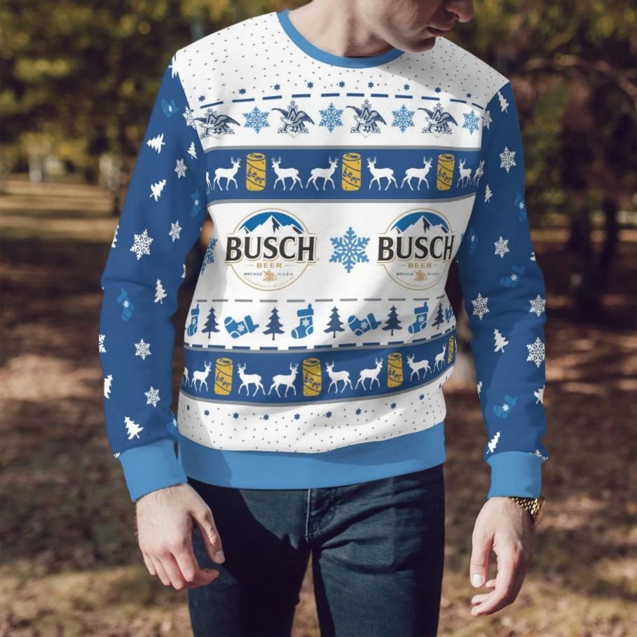 Busch Beer Ugly Christmas Sweater Gift For Son From Mom