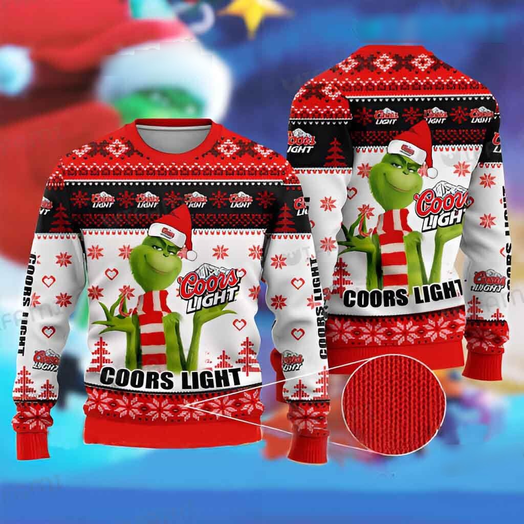 Funny Grinch Coors Light Beer Ugly Christmas Sweater Gift For Best Friends