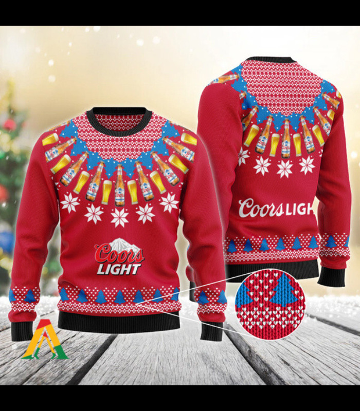 Coors Light Beer Ugly Christmas Sweater Gift For Girlfriend