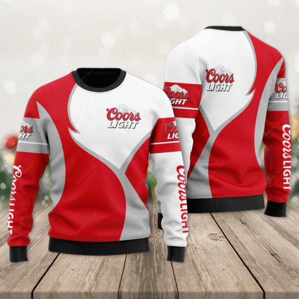 Basic Red And White Coors Light Ugly Christmas Sweater Gift For Beer Lovers