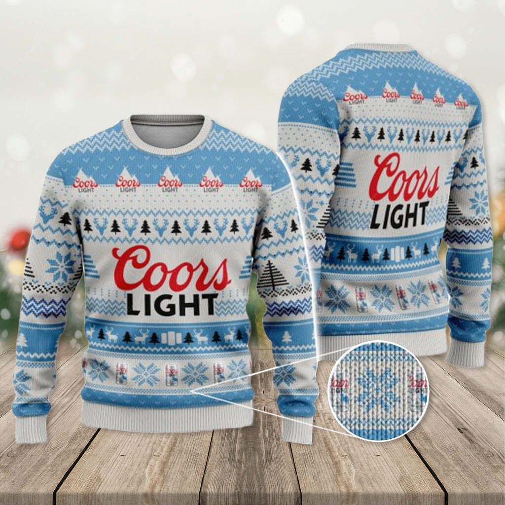 Classic Bright Coors Light Ugly Christmas Sweater Beer Lovers Gift