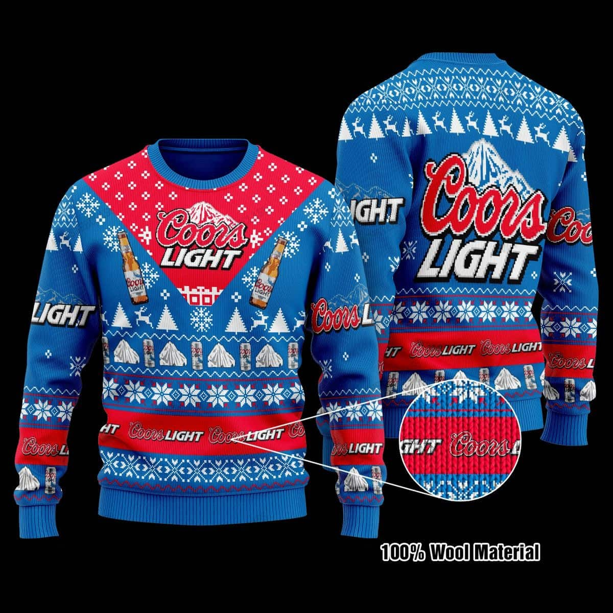 Coors Light Beer Blue Ugly Christmas Sweater Gift For Best Friend