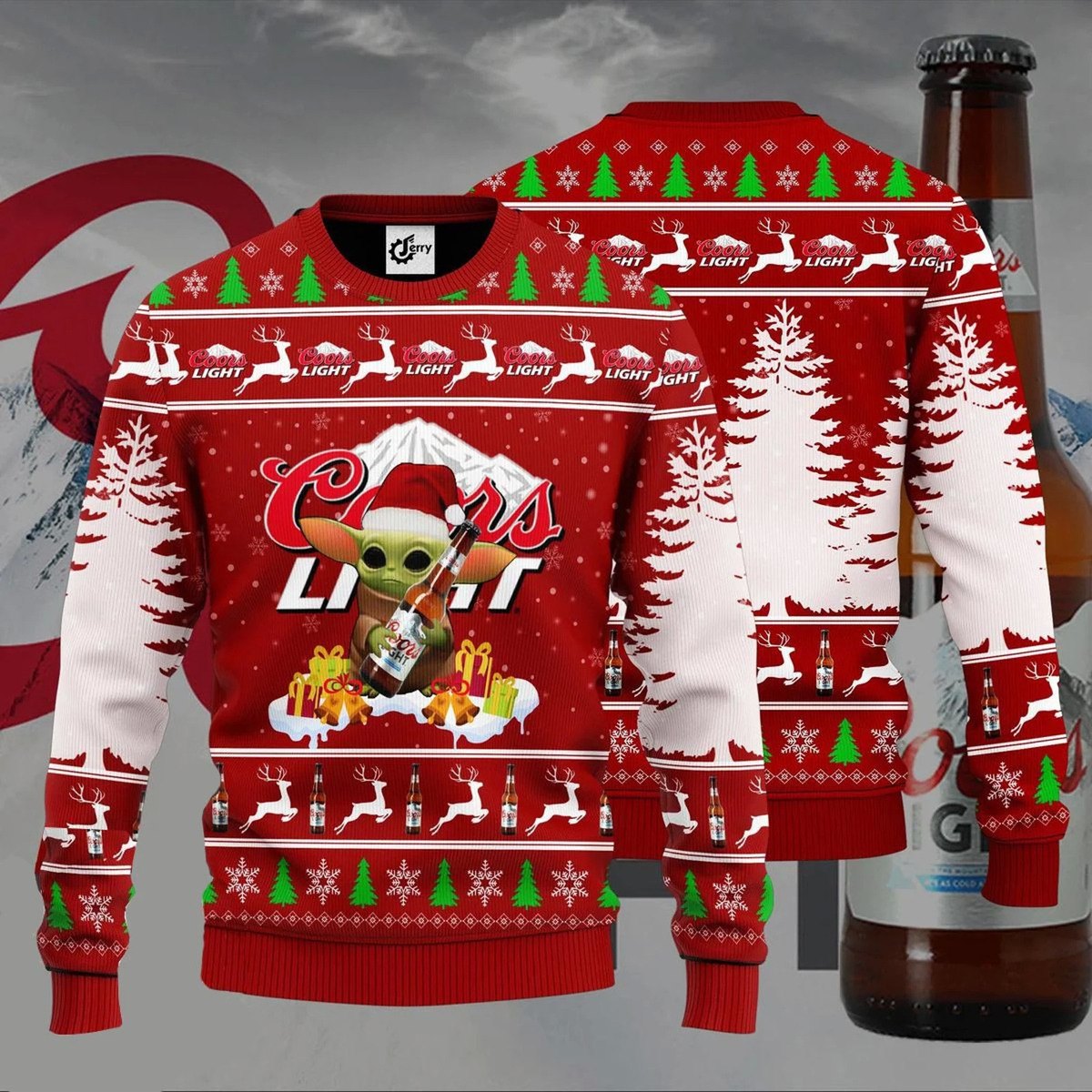 Christmas Baby Yoda Coors Light Ugly Christmas Sweater Gift For Her