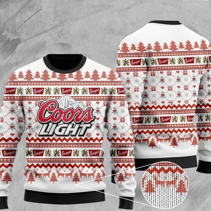 Coors Light Banquet Beer Ugly Christmas Sweater Gift For Best Friend