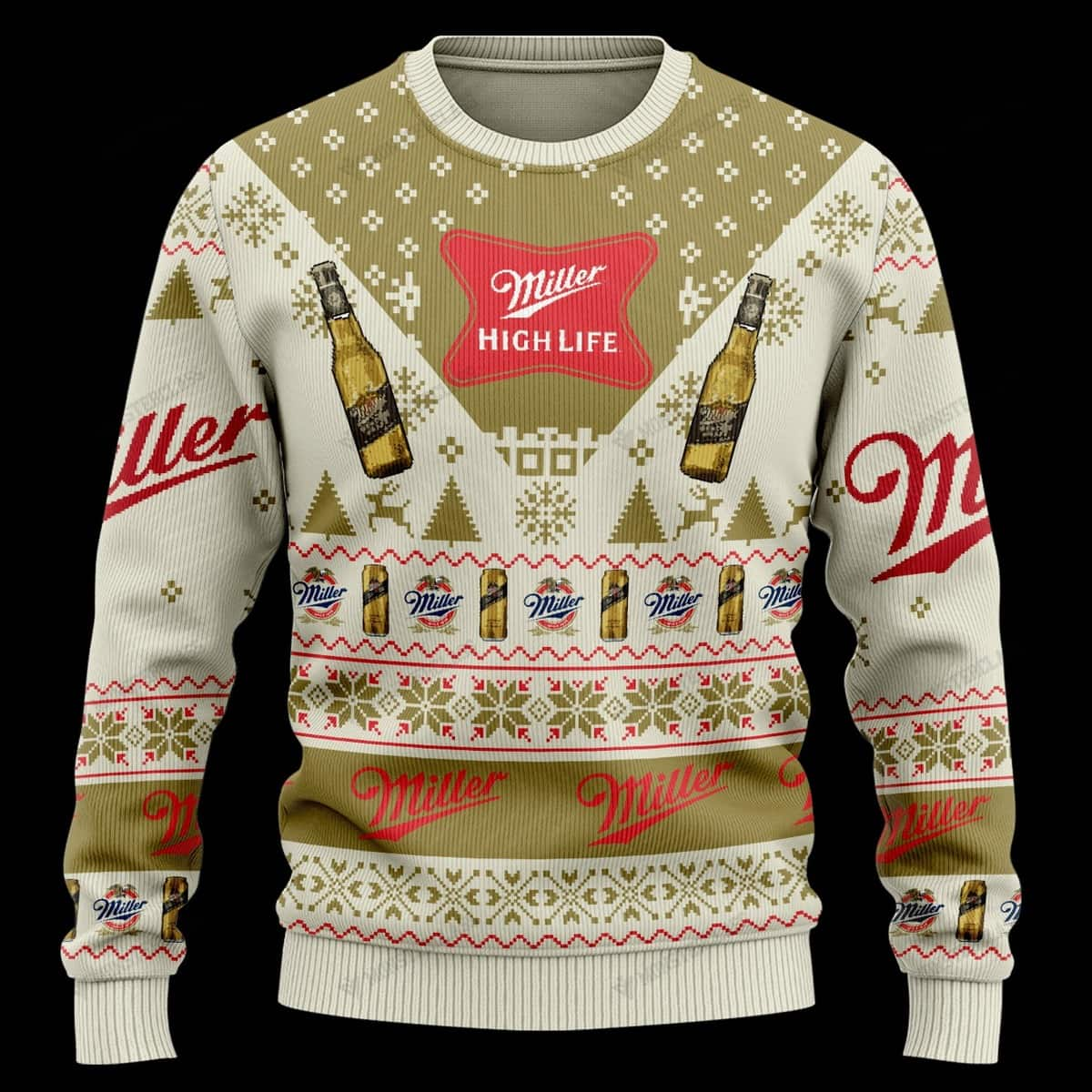 Miller High Life Ugly Christmas Sweater Unique Gift For Beer Drinkers