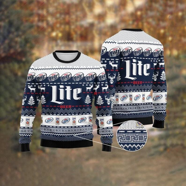 Miller Lite Time Ugly Christmas Sweater Gift For Beer Lovers