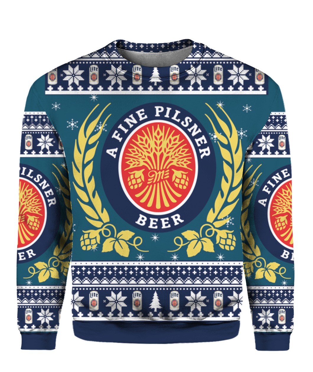 Miller Lite Ugly Christmas Sweater A Fine Pilsner Beer Gift For Husband