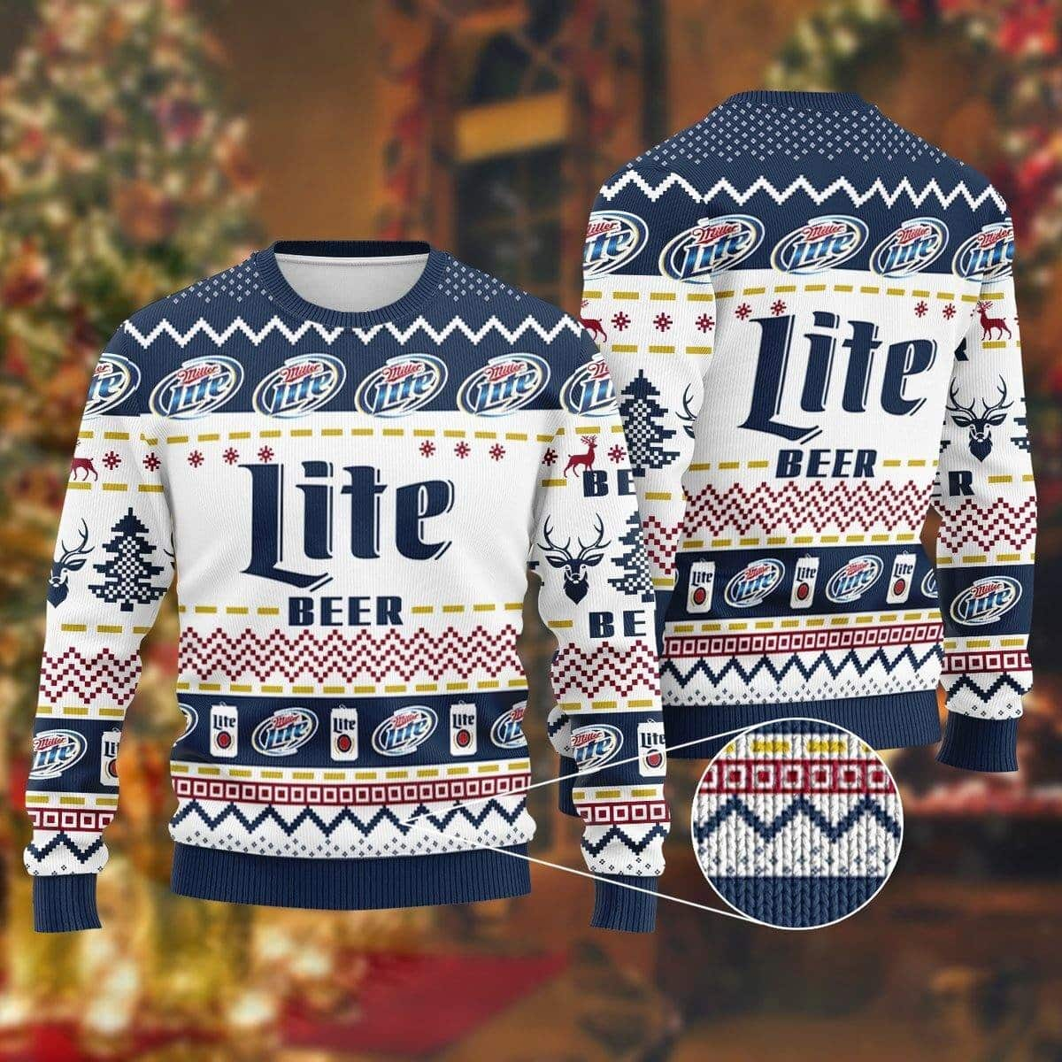 Cool Miller Lite Ugly Christmas Sweater Christmas Beer Lovers Gift