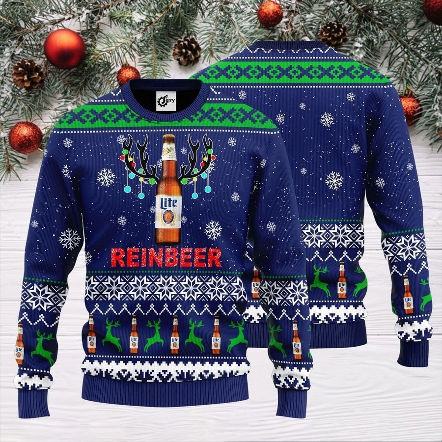 Miller Lite Beer Ugly Christmas Sweater Surprise Gift For Christmas