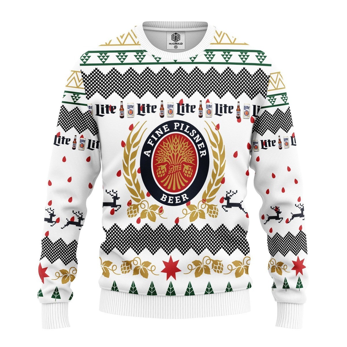 A Fine Pilsner Beer Miller Lite Ugly Christmas Sweater Gift For Best Friend
