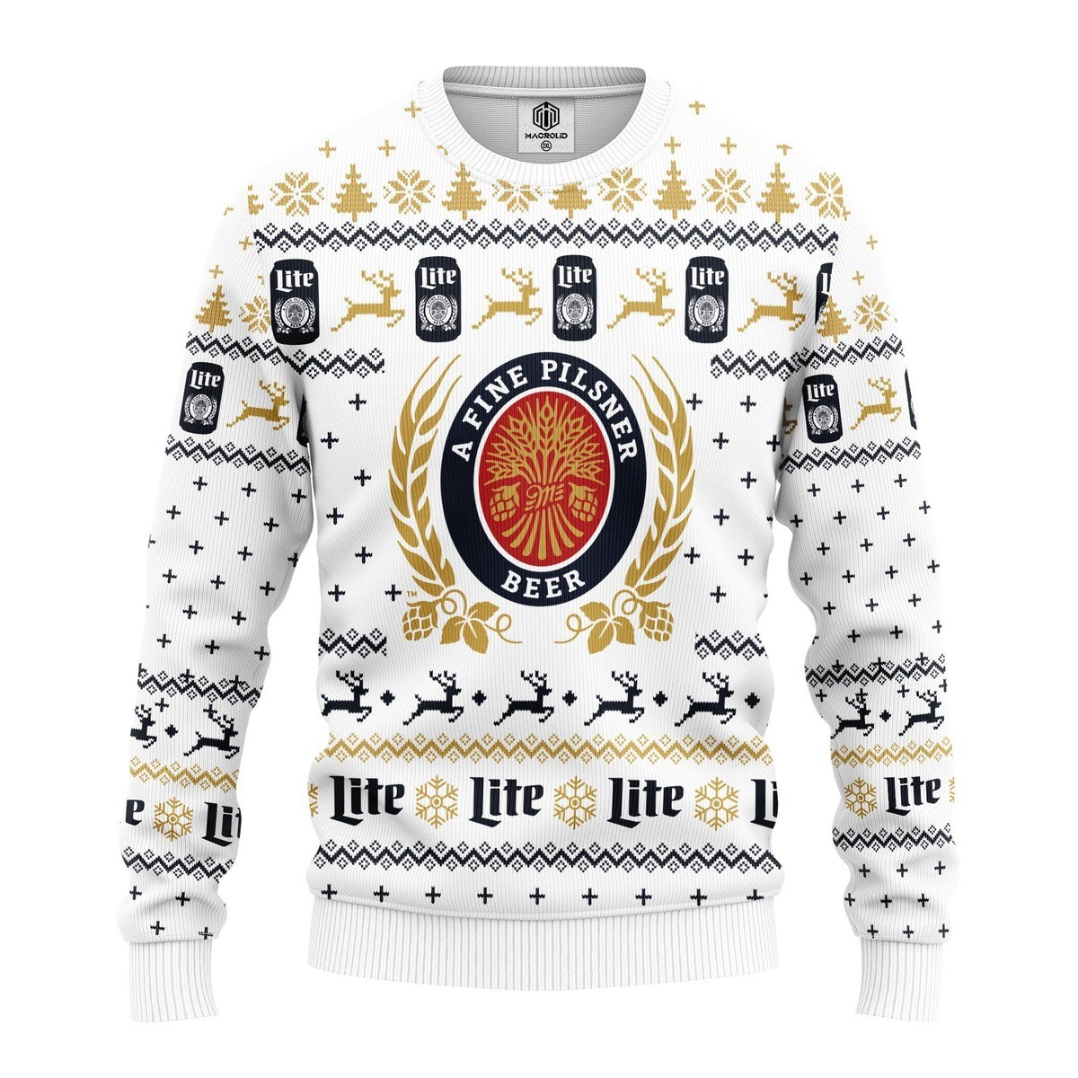 Miller Lite Christmas Ugly Christmas Sweater A Fine Pilsner Beer Lovers Gift