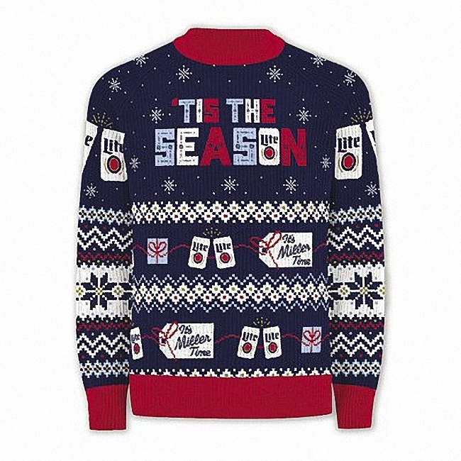 Miller Lite Beer Ugly Christmas Sweater Tis The Season 