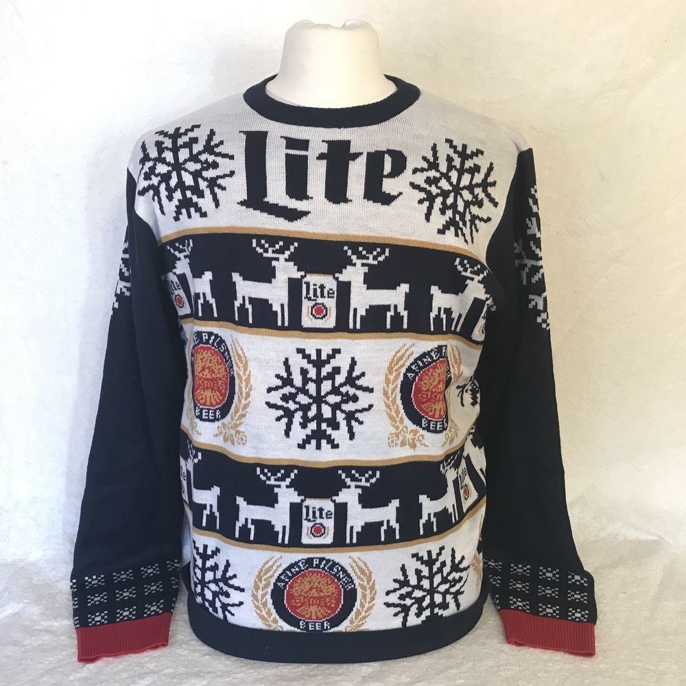 Miller Lite Ugly Christmas Sweater Cool Gift For Christmas Beer Lovers Gift