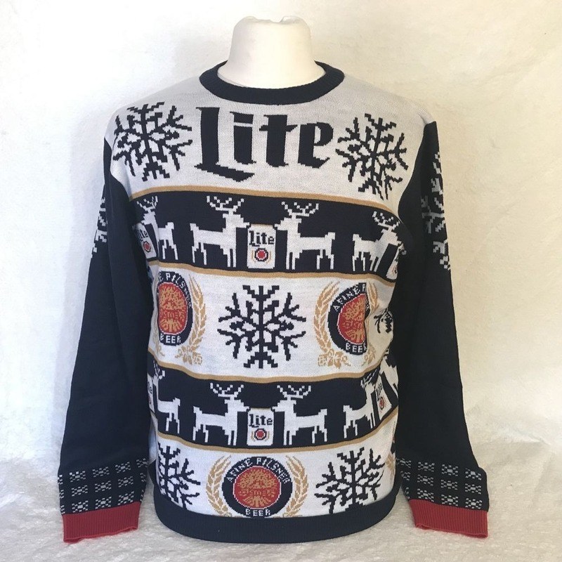 Miller Lite Ugly Christmas Sweater Cool Gift For Christmas Beer Lovers Gift UglySweatersStore