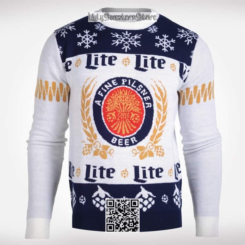 Miller Lite Ugly Christmas Sweater A Fine Pilsner Gift For Beer Lovers