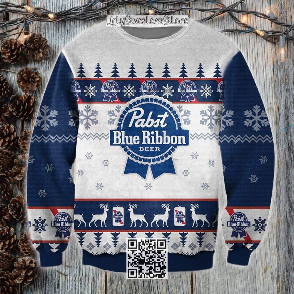 Pabst Blue Ribbon Beer Ugly Christmas Sweater Christmas Gift