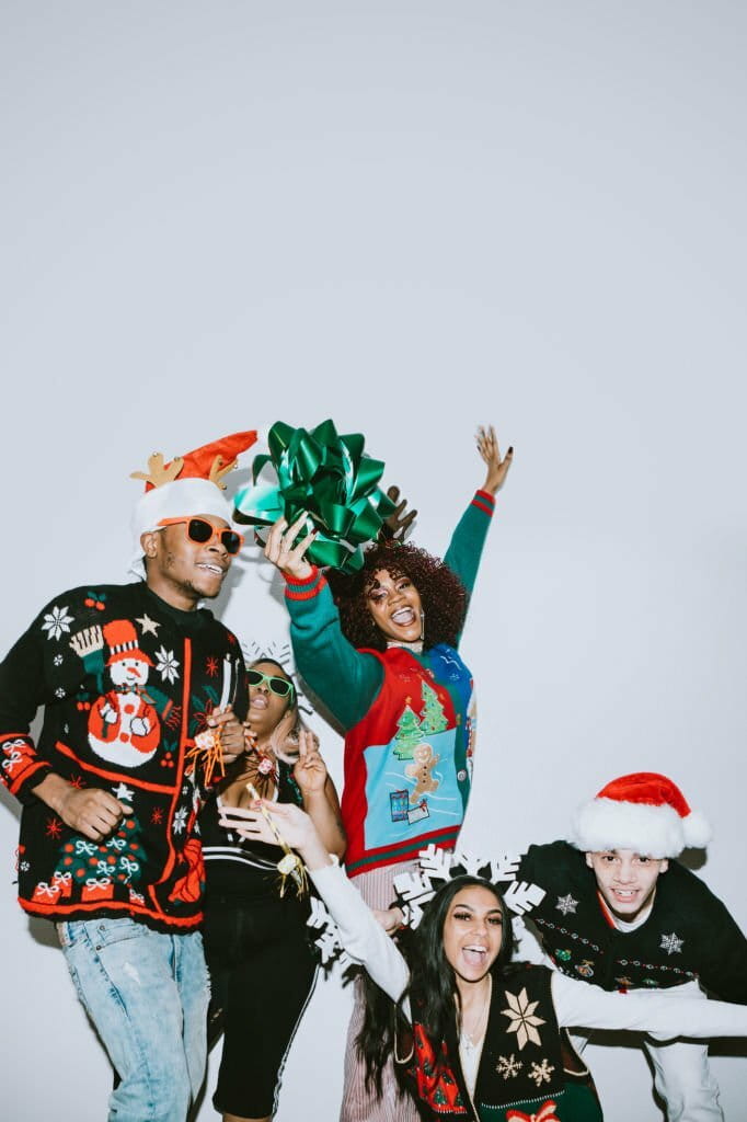 Generation Z Friends Christmas photo booth